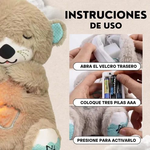 Peluche Nutria Respiración Luz Sonido
