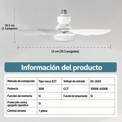 Ventilador con Luz LED 2 en 1 BrisaLux