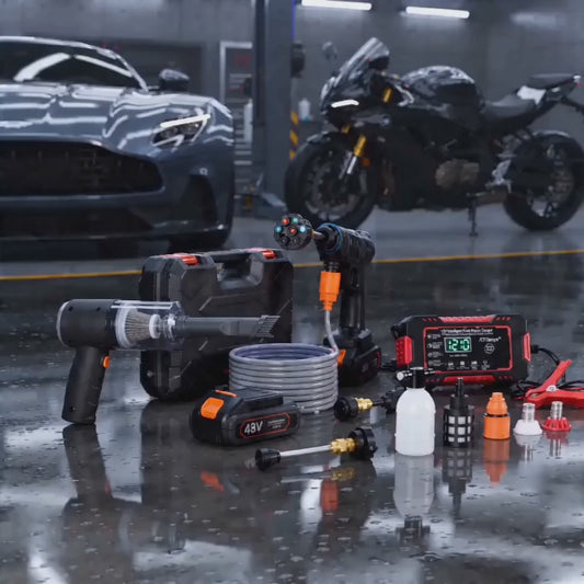 Kit Garage Pro 3  en 1: Hidrolavadora + Aspiradora inalambrica + Cargador Smart 12V